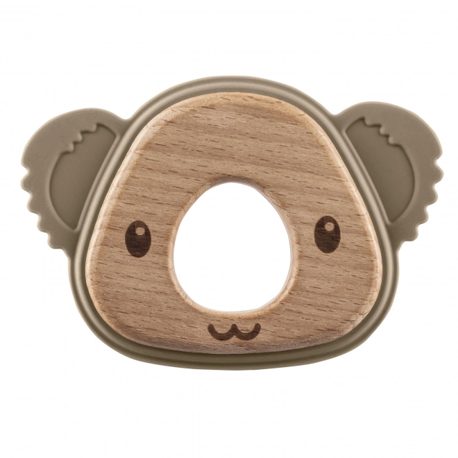 Doudou in silicone e legno Koala, Beige Sabbia