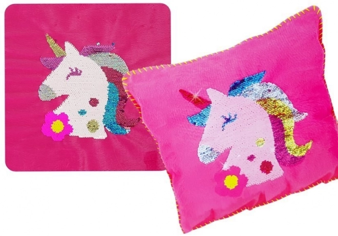 Cuscino Rosa con Lustrini Unicorn DIY