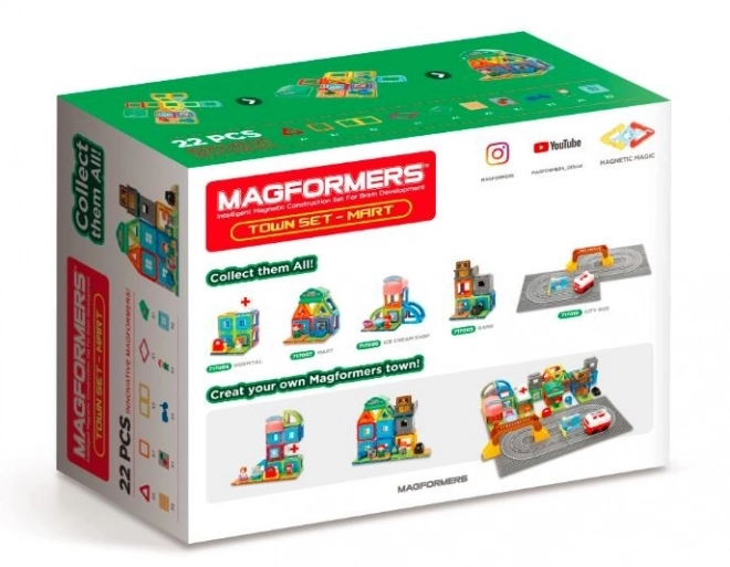 Set di blocchi magnetici Magformers - Mercato della città