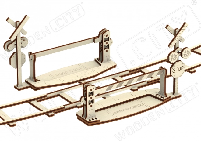 Puzzle 3D in legno - Binari rotondi e incroci