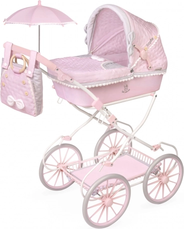 Passeggino pieghevole per bambole con borsa e accessori Sophie 81 cm