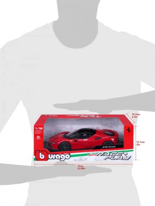 Modellino Ferrari SF90 Stradale Rossa in scala 1:18 di Bburago