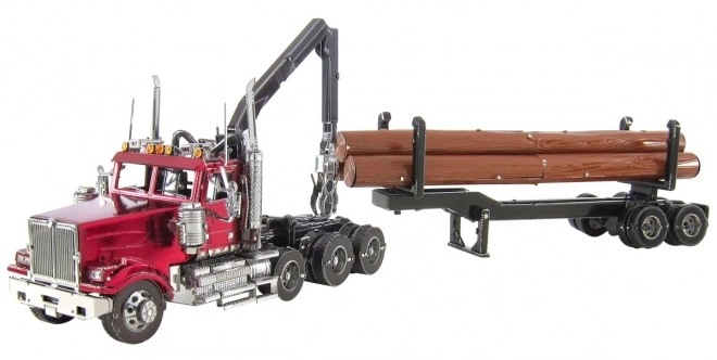 Puzzle 3D Metal Earth Western Star 4900 Log Truck con Rimorchio Iconx