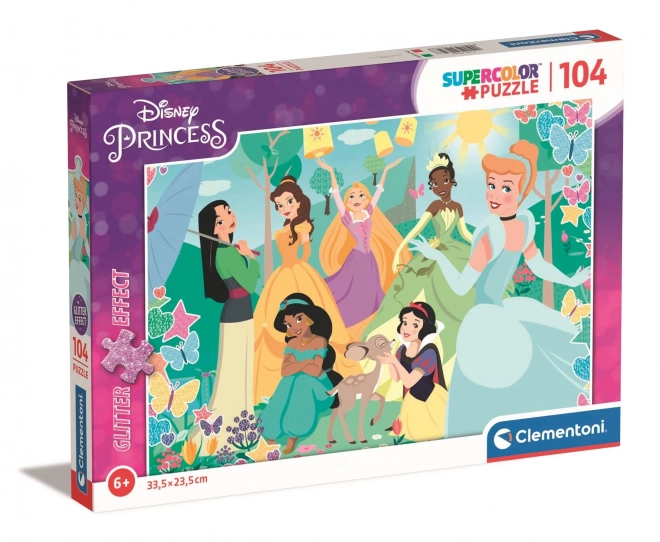 Puzzle scintillante Principesse Disney nel giardino 104 pezzi