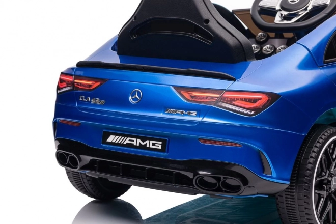 Auto a batteria Mercedes CLA 45s AMG blu metallizzato 4x4