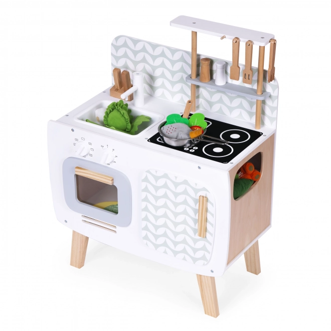 Cucina in legno per bambini stile retrò con accessori ECOTOYS