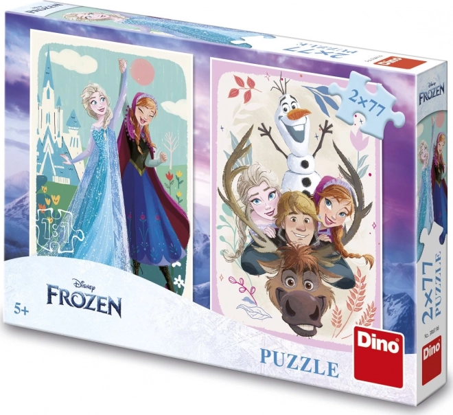 Puzzle DINO Frozen: Anna e Elsa 2x77 pezzi