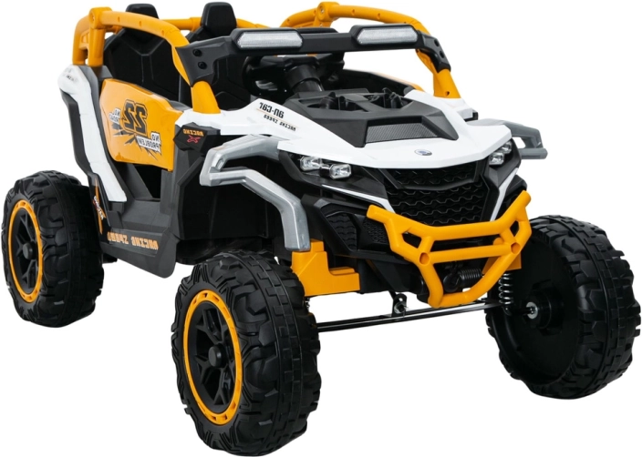 Auto elettrico per bambini giallo-bianco 4x4