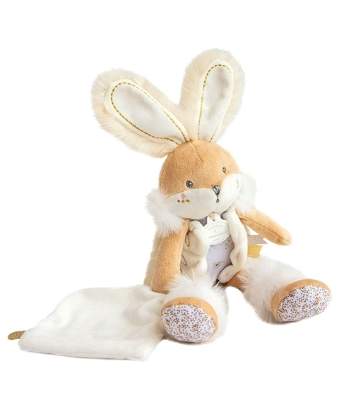 Set regalo peluche coniglietto con coperta 31 cm beige