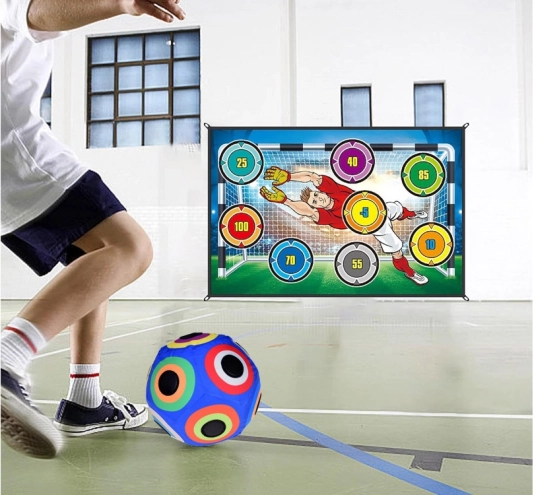 Set per il gioco del calcio con bersaglio e palla luminosa