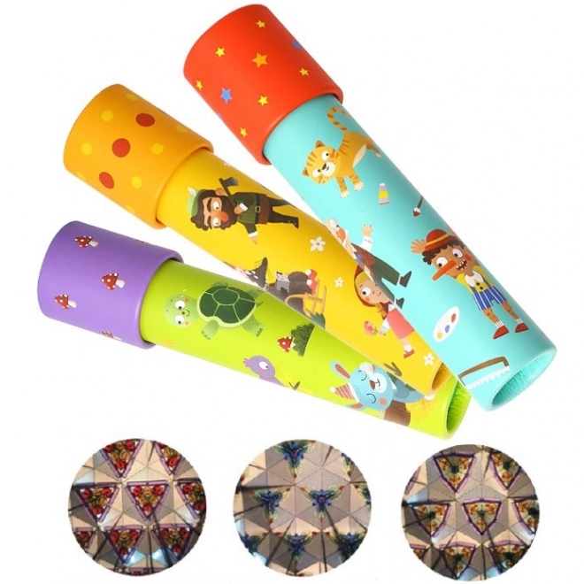 Kaleidoscopio colorato per bambini con personaggi e animali
