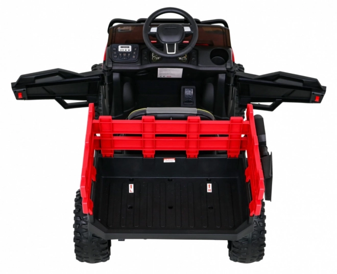 Pick-up agricolo per bambini rosso + telecomando + vagone bagagli + pala + EVA + MP3 LED