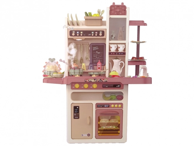 Cucina giocattolo con acqua, vapore e suoni - 65 accessori
