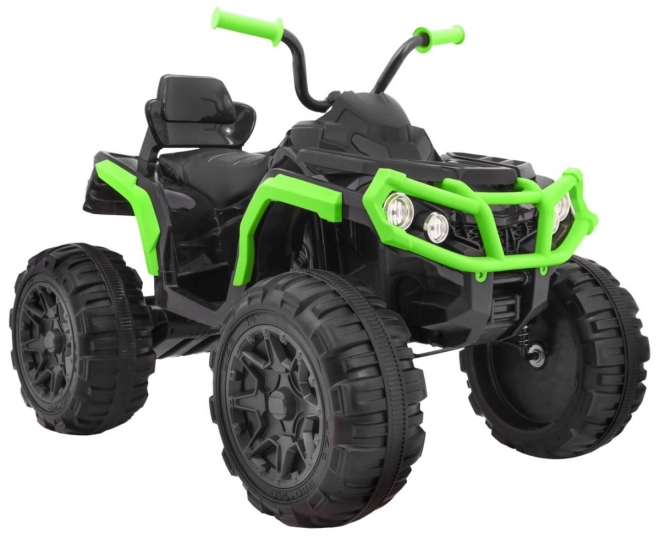 Quadriciclo a batteria per bambini nero/verde + ruote EVA + radio MP3 + LED + avvio lento