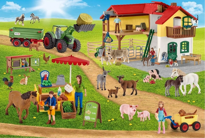 Puzzle Schleich Fattoria con Stand di Vendita 100 Pezzi