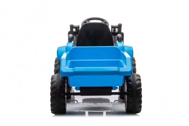 Trattore elettrico per bambini blu con benna