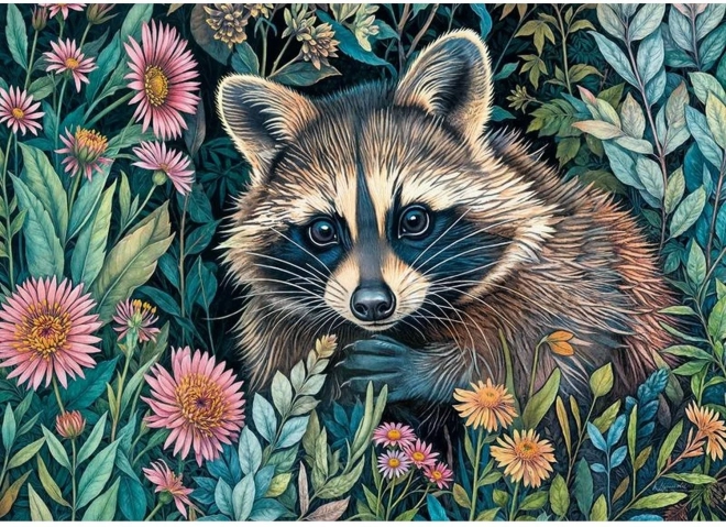 Puzzle Procione tra Fiori 1000 Pezzi