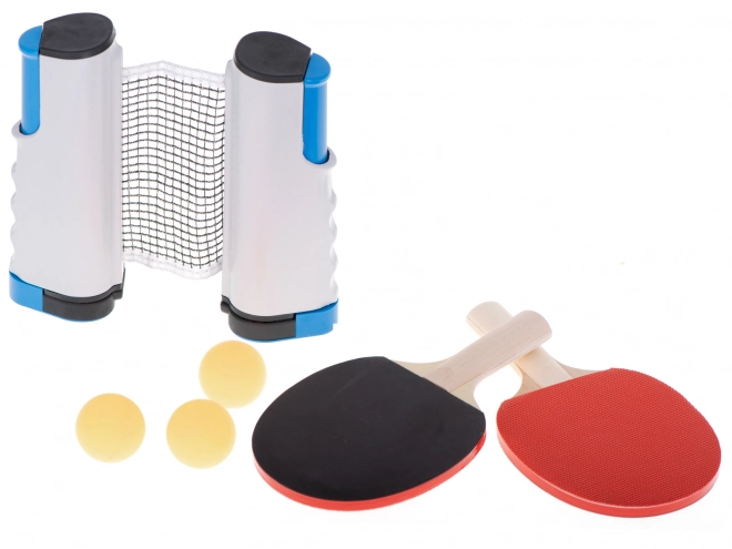 Set da ping pong con racchette e rete estensibile