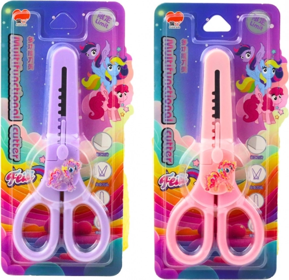 Forbici per bambini con custodia e cavallino decorativo 14cm