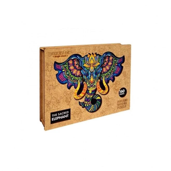 Puzzle in legno colorato - Elefante Sacro