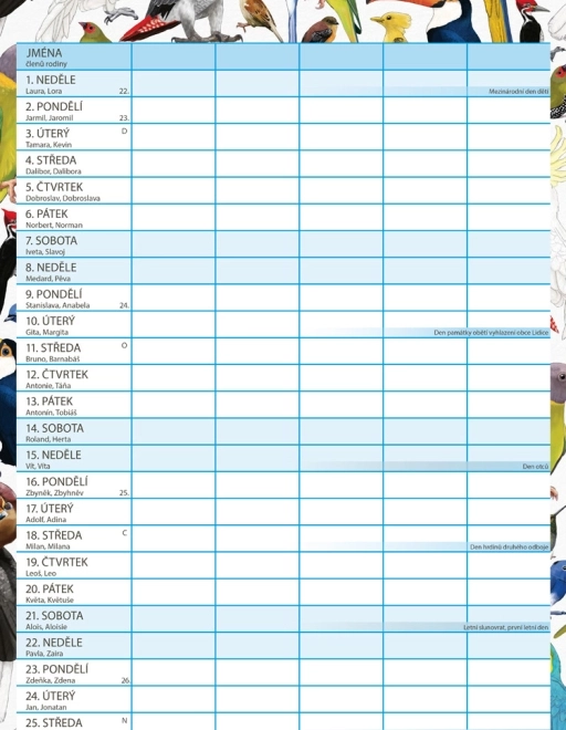 Calendario pianificatore familiare Animalium 2026