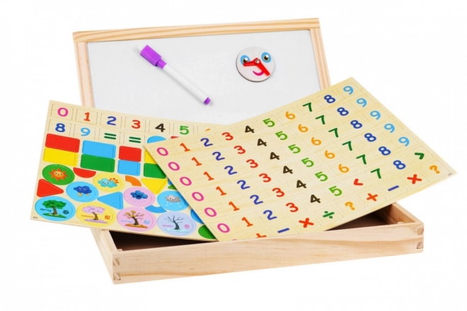 Lavagna Magnetica in Legno per Bambini con Accessori Educativi