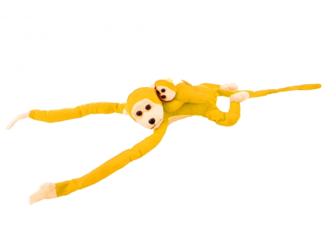 Peluche Scimmia con Cucciolo Giallo 70 cm