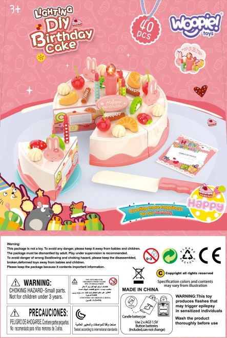 Torta di compleanno Woopie da tagliare con frutta e candeline - 40 pezzi