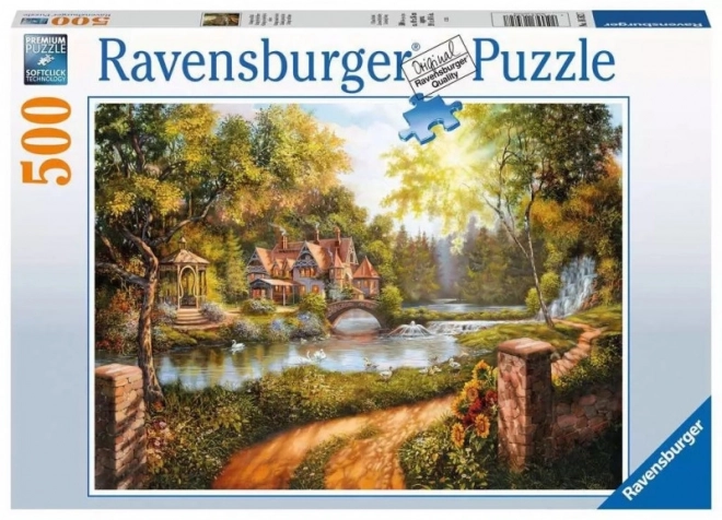 Puzzle Ravensburger Cottage sul fiume 500 pezzi