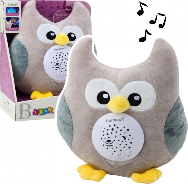 Gufo peluche con proiettore e melodie