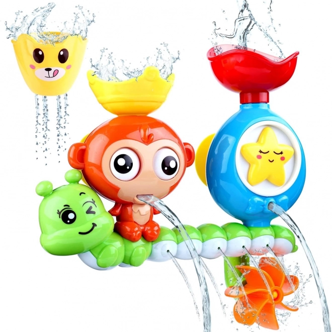 Gioco acquatico da bagno scimmietta con bicchiere