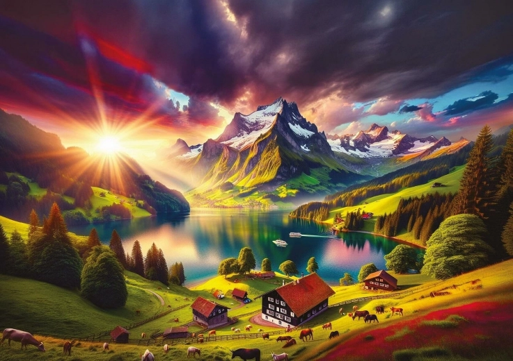 Puzzle Ai Piedi delle Alpi 500 Pezzi