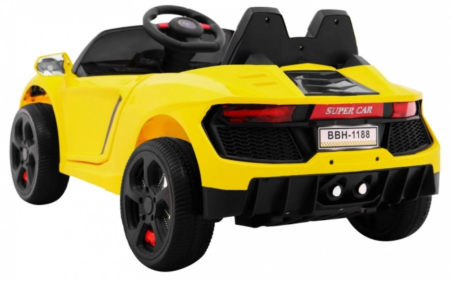 Auto su misura per bambini con telecomando e luci LED giallo