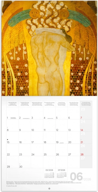 Calendario con appunti con immagini di Gustav Klimt 2026