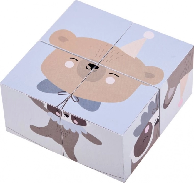 Puzzle animali in blocchi di legno per bambini