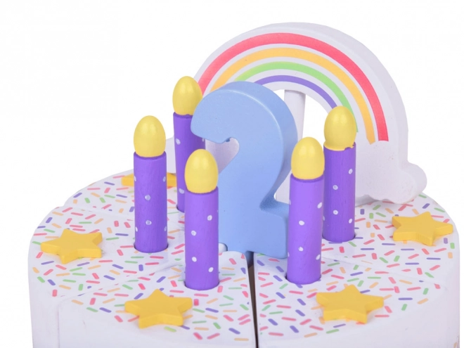 Torta di compleanno in legno a fette per bambini