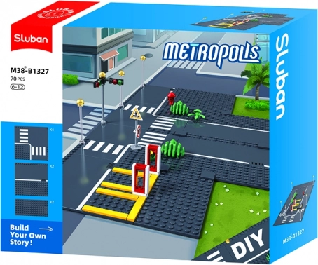 Sluban Metropolis strada set di costruzione base
