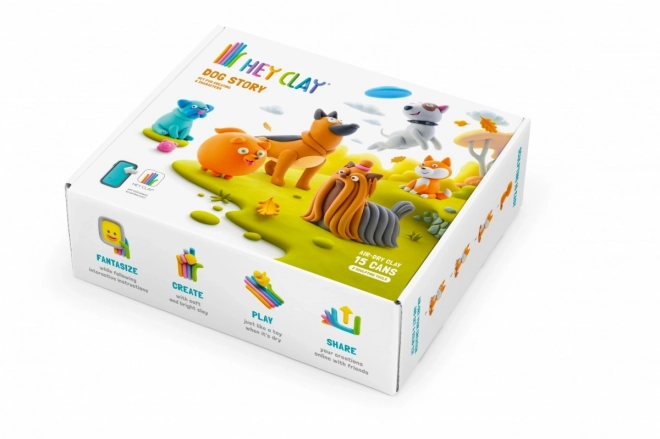 Hey Clay: Storia dei cani - set di argilla modellante