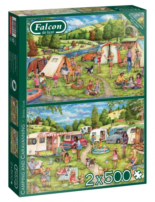 Puzzle campeggio e tenda 2x500 pezzi