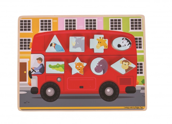 Puzzle ad incastro autobus con animali