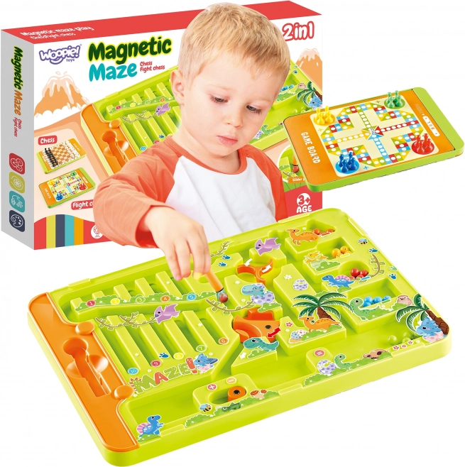 WOOPIE Labirinto Magnetico 2 in 1 Gioco Ludo
