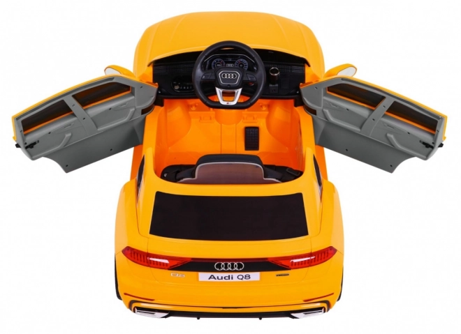 Audi Q8 Sollevatore per bambini batteria gialla + Telecomando + EVA + Partenza Lenta + MP3 USB + LED