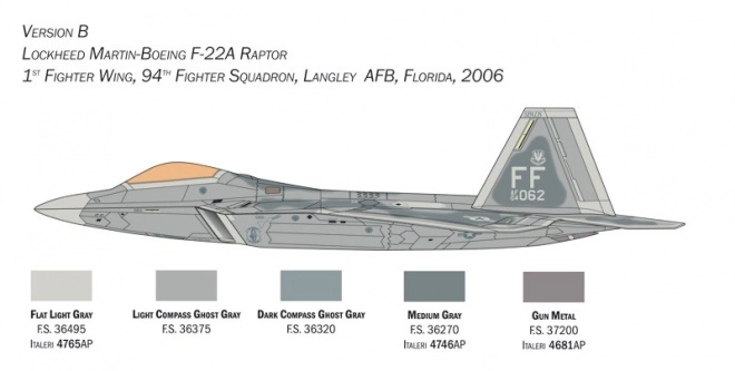 Modello in plastica Lockheed Martin F-22A Raptor