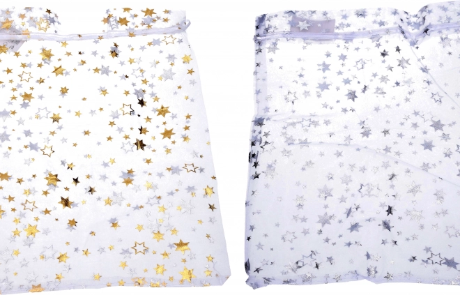 Sacchetto di organza con motivo a stelle 20x30 cm decorazione natalizia