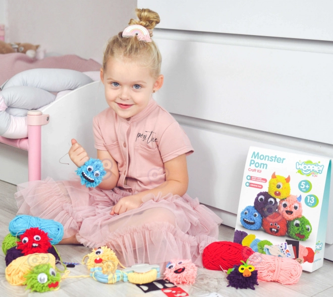 Set creativo per creare pompon mostri - Woopie Art&Fun