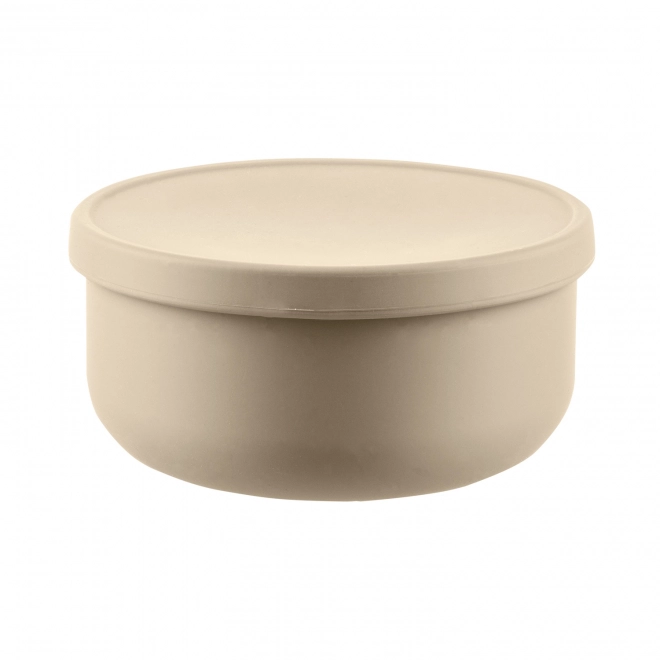 Ciotola in silicone con coperchio sand beige