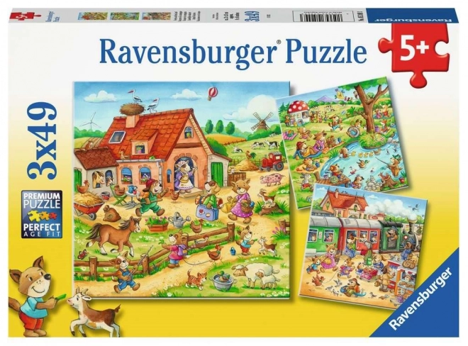 Puzzle Vacanze in Campagna 3x49 Pezzi