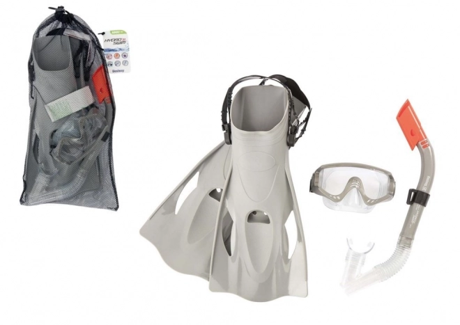 Set da immersione grigio con maschera, pinne e boccaglio Bestway