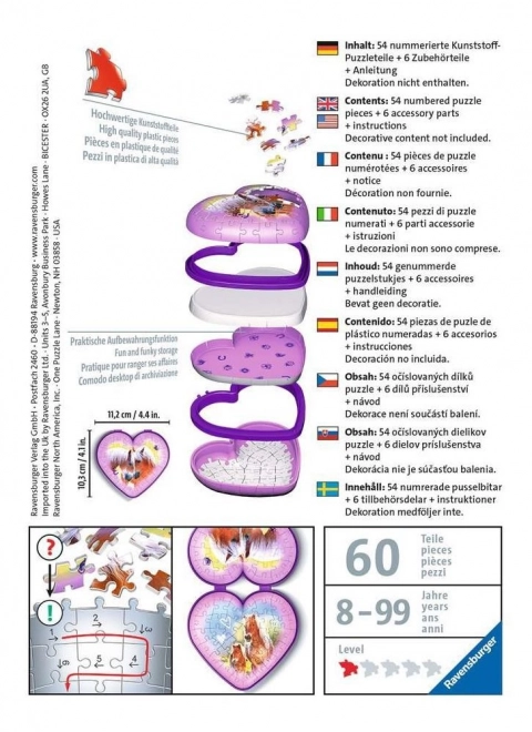 Puzzle 3D Ravensburger cuore cavalli 54 pezzi