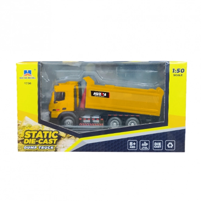 Camion ribaltabile di metallo giallo Huina 1:50